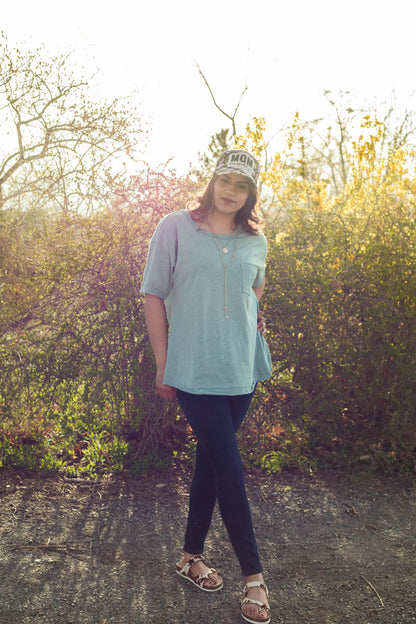 Sage Basic Over-sized Tee