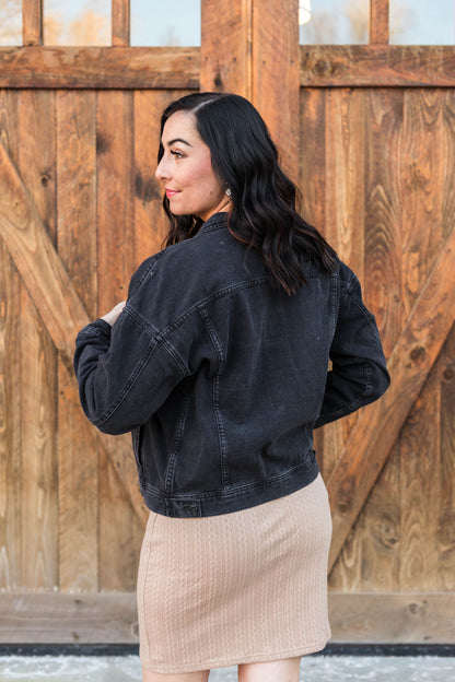 Edgy Oversized Boyfriend Denim Jacket