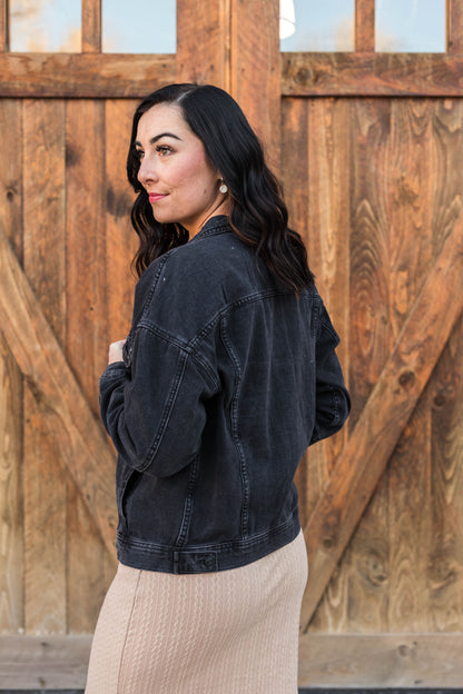 Edgy Oversized Boyfriend Denim Jacket