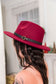 Poppy Peekaboo Wide Brim Hat - Burgundy