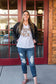 Gloria Distressed Mid Rise Skinny Denim Jean
