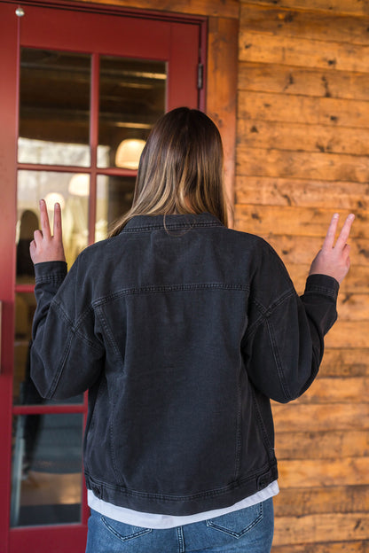 Edgy Oversized Boyfriend Denim Jacket