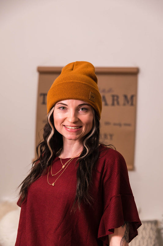 Tobacco Cuffed Knit Beanie