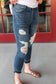 Gloria Distressed Mid Rise Skinny Denim Jean