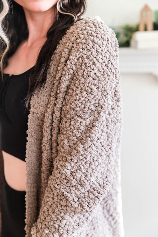 Ash Mocha Popcorn Cardi