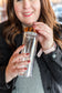 Plastic Drink Tumbler - Rose Gold Sparkle