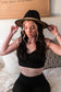 Poppy Peekaboo Wide Brim Hat - Black