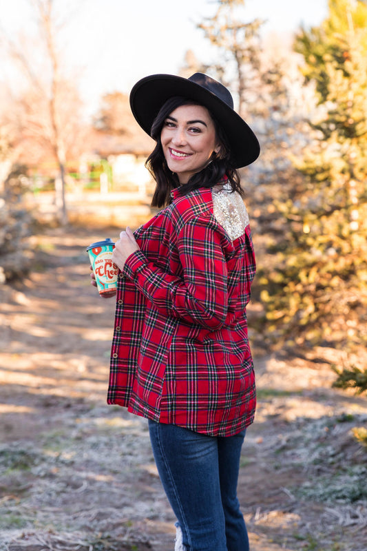 Full of Cheer Plaid Button Down