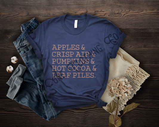 Apples & Crisp Air - Brown/Gold Shimmer Screen Print Graphic Add on